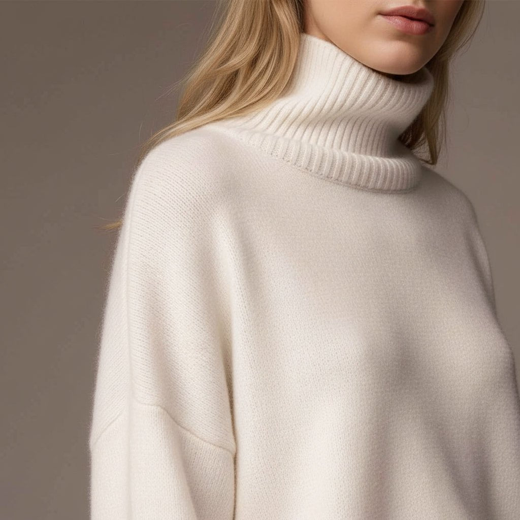 women_fashion - littlescollectionSweaterTurtleneck Dropped Shoulder Sweater Womencozy sweater