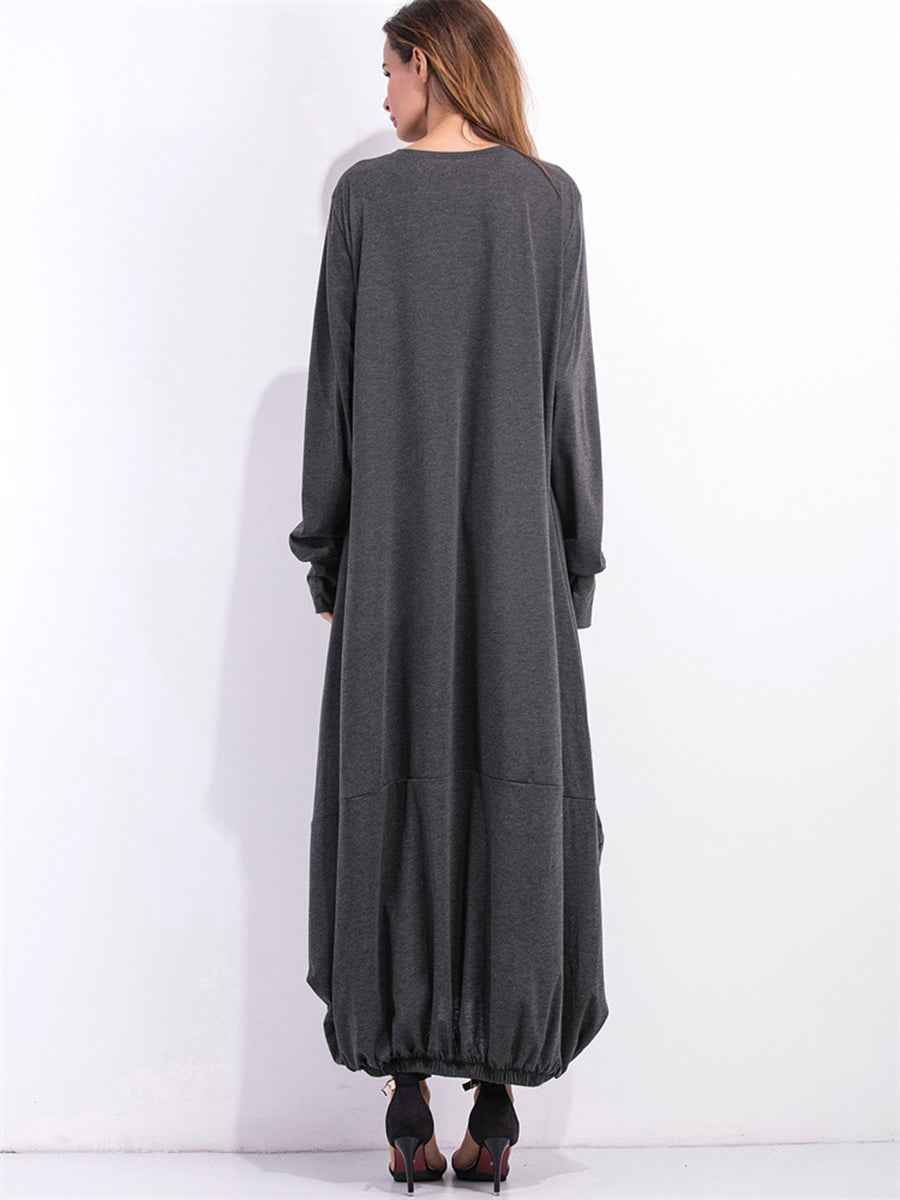 women_fashion - littlescollectionLong dressSoftie Cotton Sweatshirt Long Dress Womencasual dress