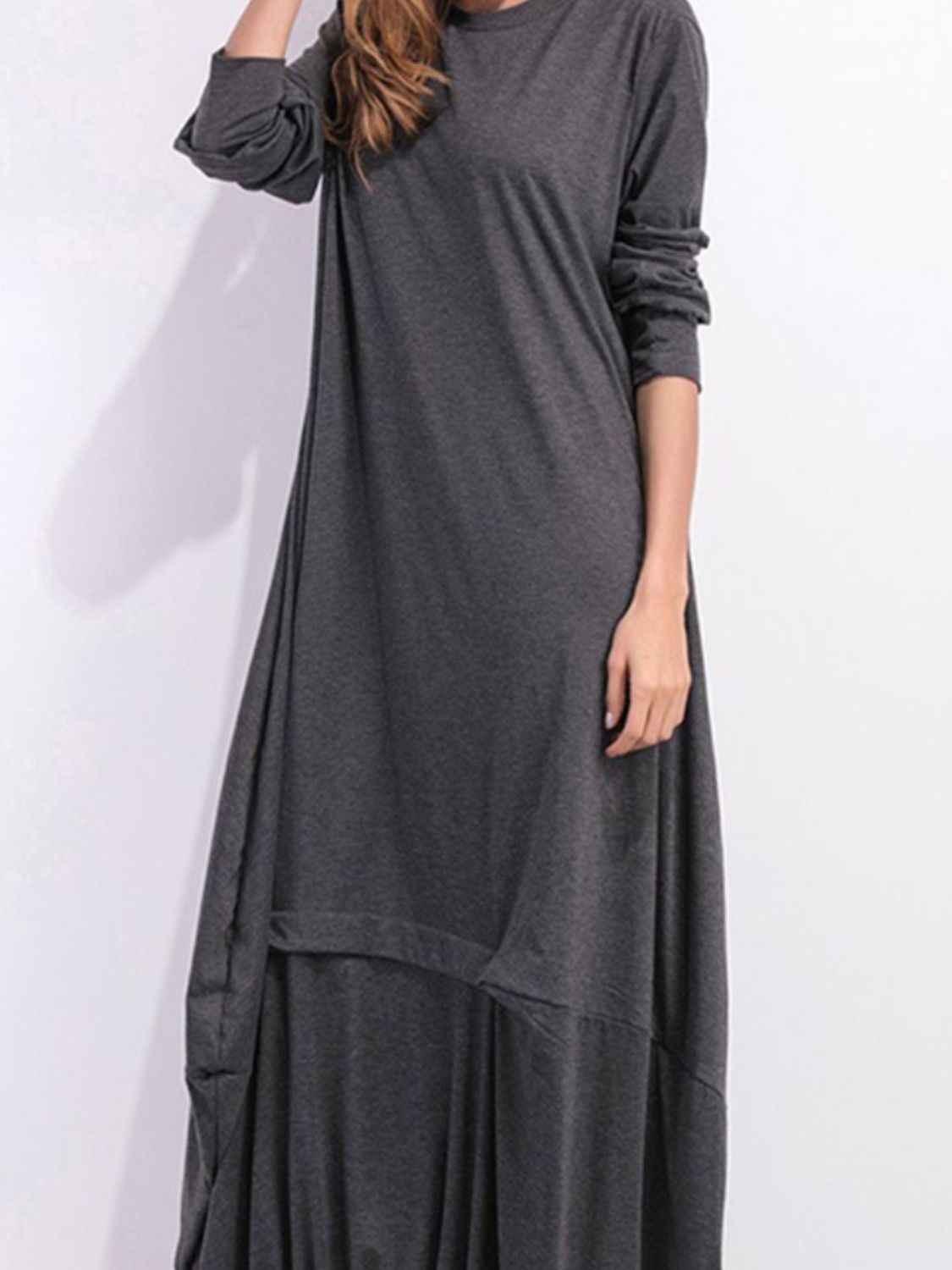 women_fashion - littlescollectionLong dressSoftie Cotton Sweatshirt Long Dress Womencasual dress
