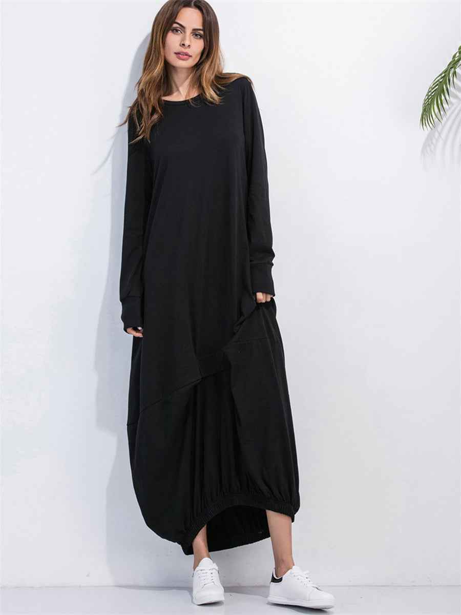 BohoLittlesEdit - Long dress - Softie Cotton Sweatshirt Long Dress Women