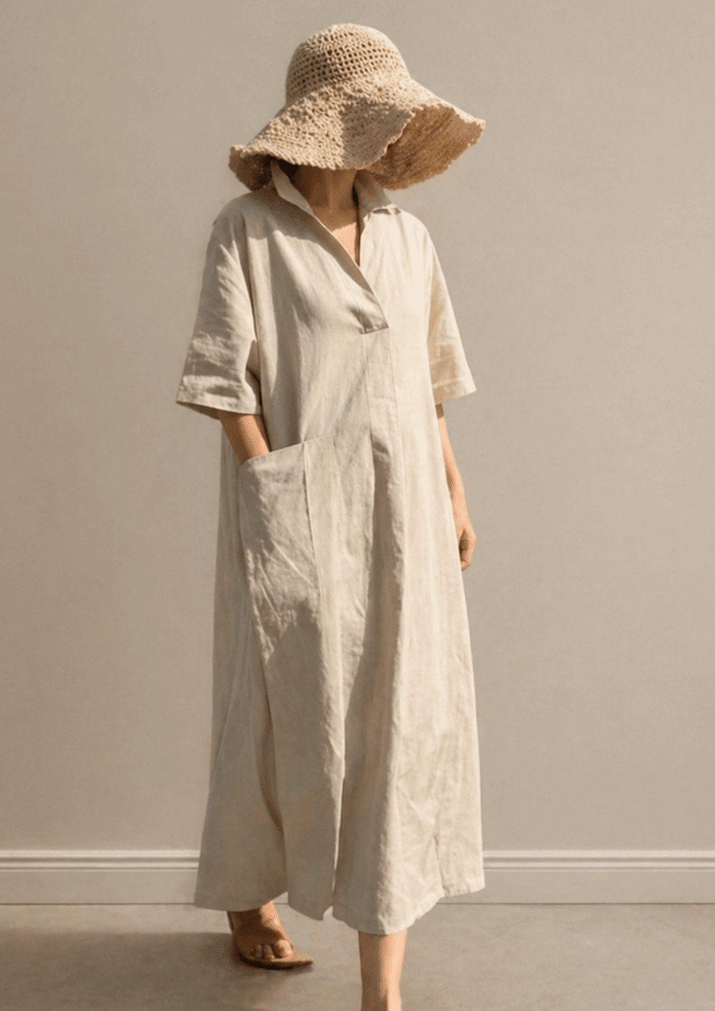 BohoLittlesEdit - Long dress - Mira Vintage Linen Midi Dress Women