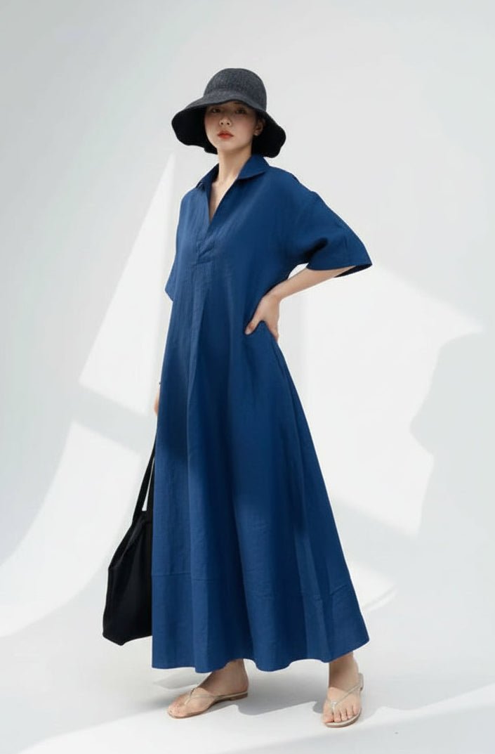 women_fashion - littlescollectionLong dressMira Vintage Linen Midi Dress Womencasual midi dress