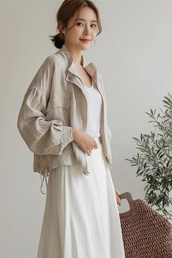 women_fashion - littlescollectionCoats JacketsLizzy Relaxed Linen Jacketcotton linen jacket