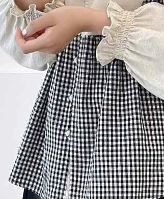 women_fashion - littlescollectionJNT Fungus Trim Collar Plaid Vintage Cotton Retro Blouseblouse for women