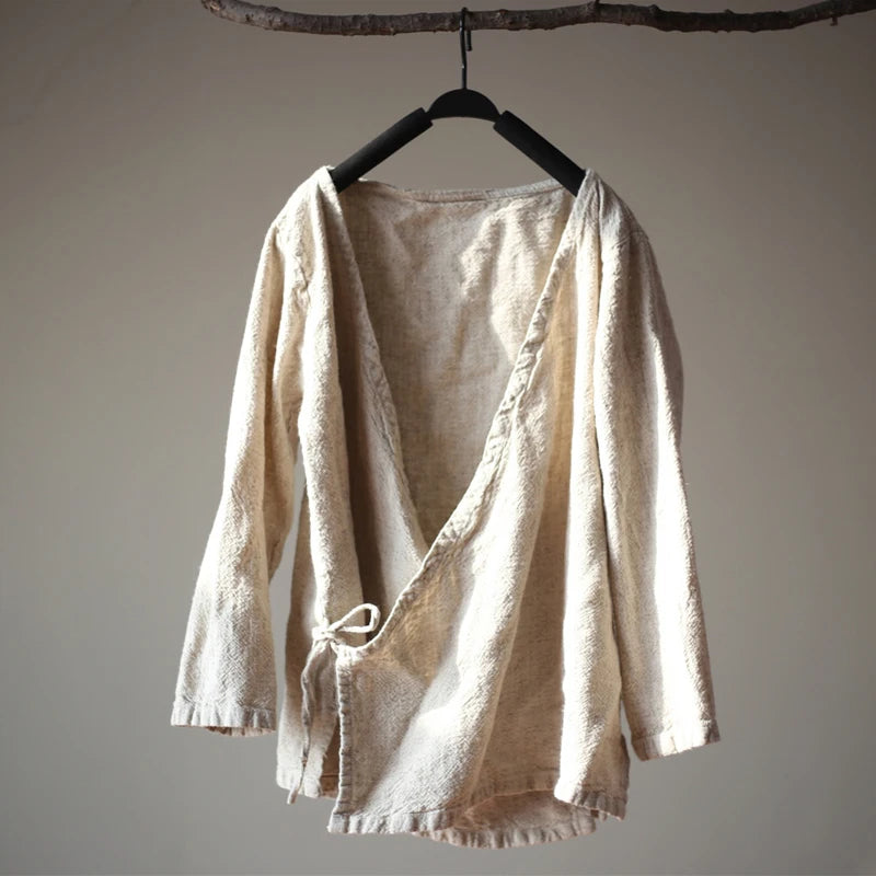 Maren Coastal Linen Vintage Jacket Women