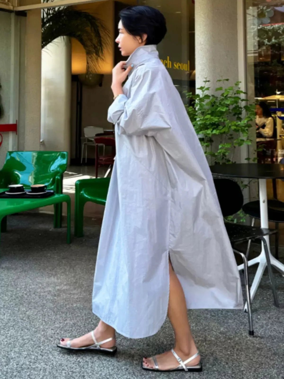 BohoLittlesEdit - Long dress - Korean Style Cotton Linen Shirt Dress with Pocket