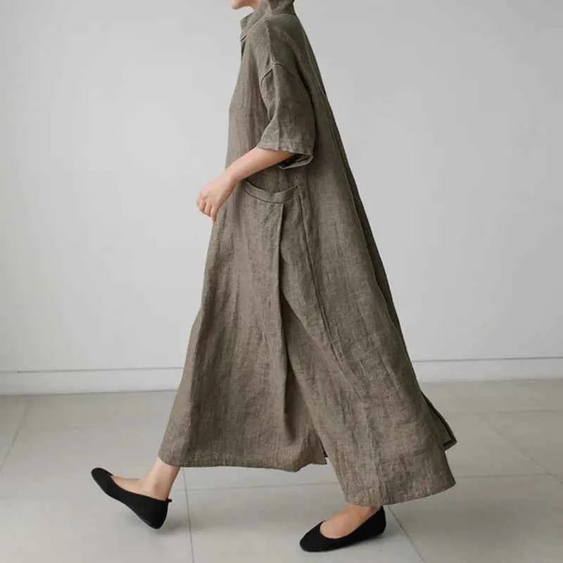 BohoLittlesEdit - Long dress - Mira Vintage Linen Midi Dress Women