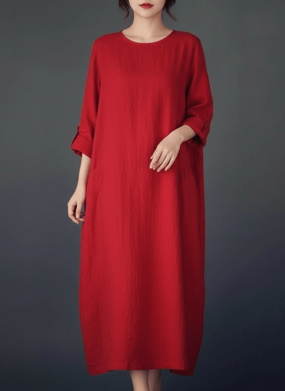 baggy maxi dress in red