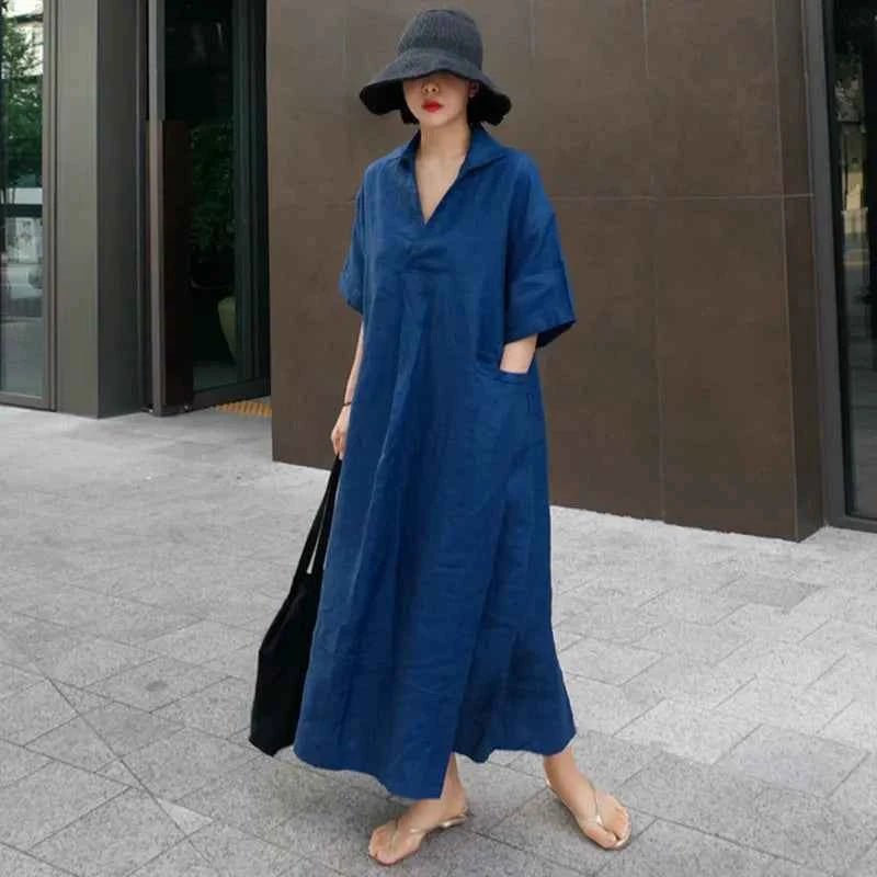 women_fashion - littlescollectionLong dressMira Vintage Linen Midi Dress Womencasual midi dress