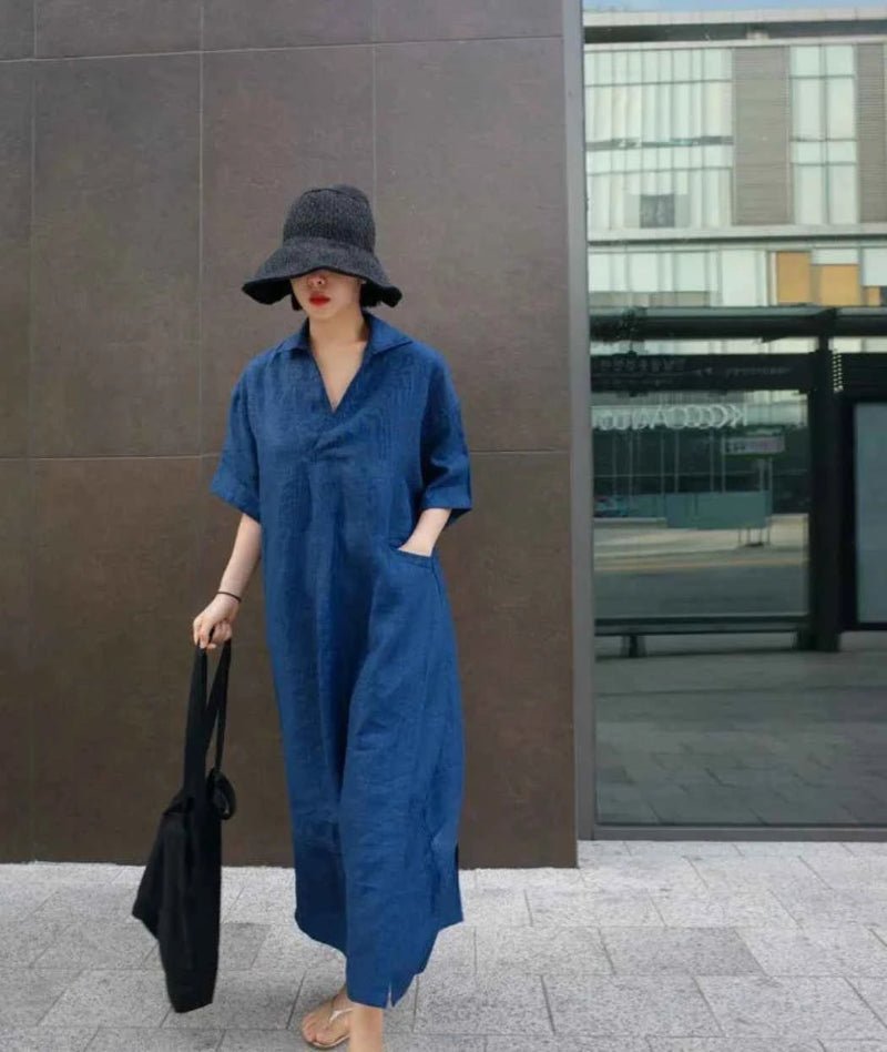 women_fashion - littlescollectionLong dressMira Vintage Linen Midi Dress Womencasual midi dress