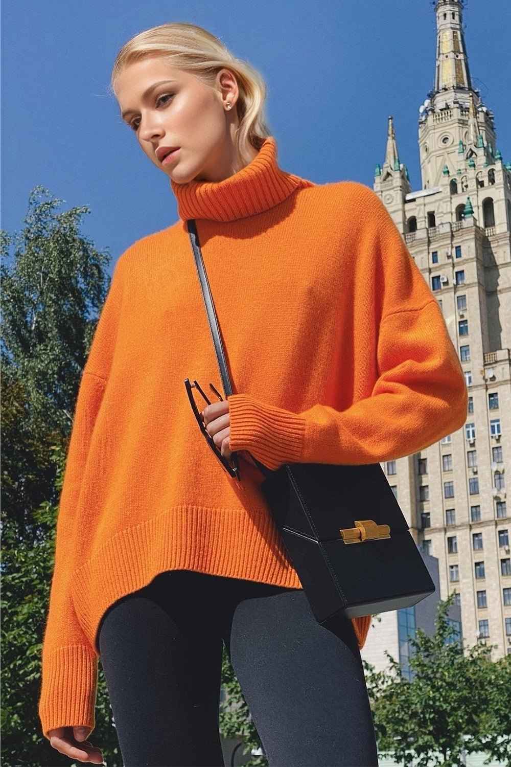 BohoLittlesEdit - Sweater - Turtleneck Dropped Shoulder Sweater Women