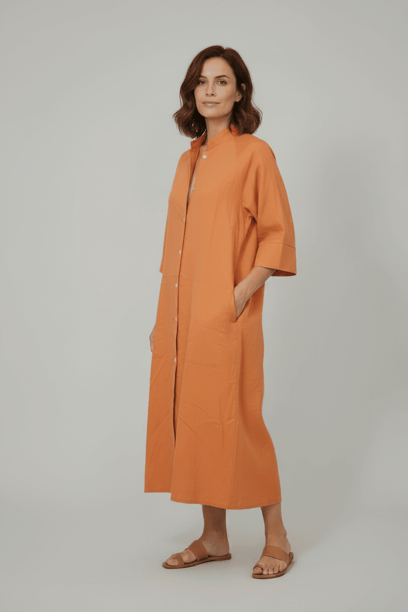 BohoLittlesEdit - Midi dress linen - Sienna Linen Button-Down Midi Shirt Dress Women