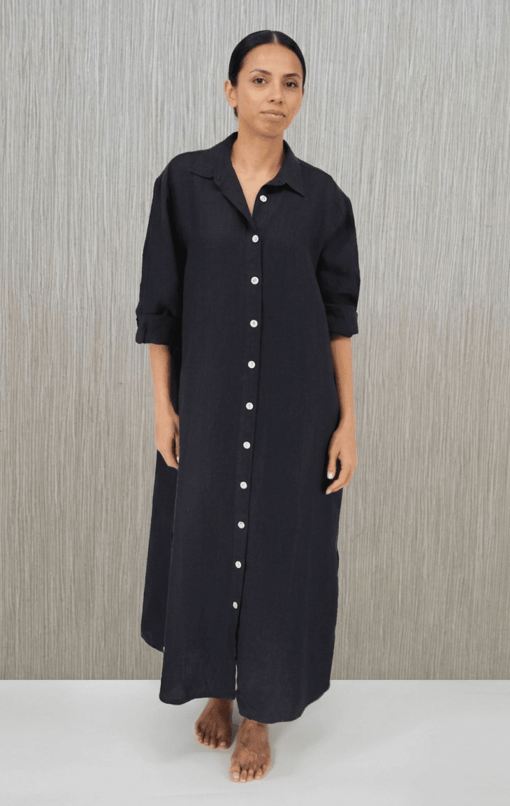Linen dress Mei French Linen House Dress – Oversized Japanese - Inspired Loungewear Japanese loungewear