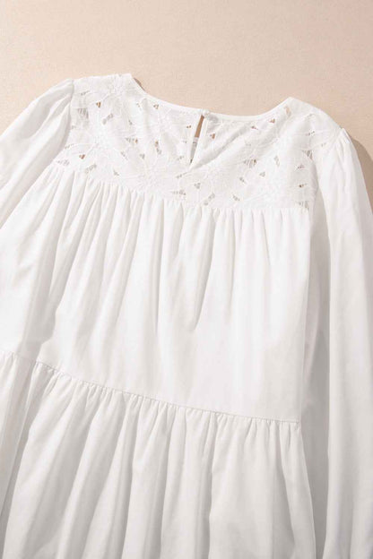 women_fashion - littlescollectionDressLace Detail Tiered Mini Dress with Pocketsmini dress