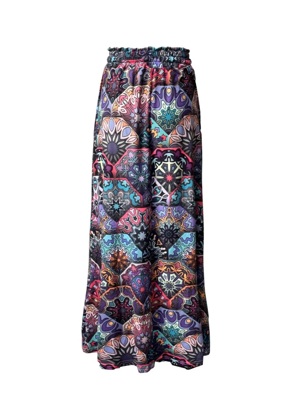 women_fashion - littlescollectionSkirtPrinted Vibrant Maxi Skirt with Pockets For Summer Festivalsdrawstring skirt