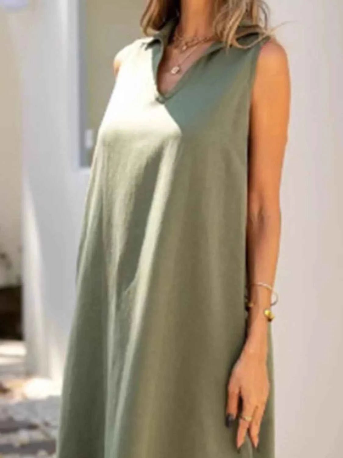 women_fashion - littlescollectionLong dressSide Slit Sleeveless Classic Long Dress Plus Size
