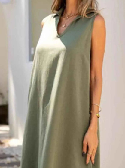 women_fashion - littlescollectionLong dressSide Slit Sleeveless Classic Long Dress Plus Size