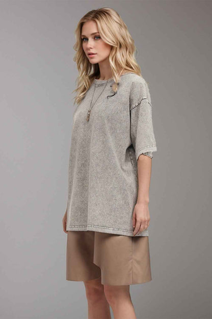 Basic Bae Round Neck Cotton T-Shirt