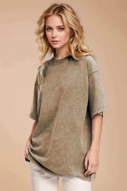Basic Bae Round Neck Cotton T-Shirt
