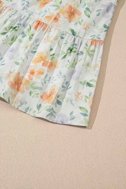 women_fashion - littlescollectionmini dressFloral Cotton Frill Notched Vintage vibes Mini DressCotton dress