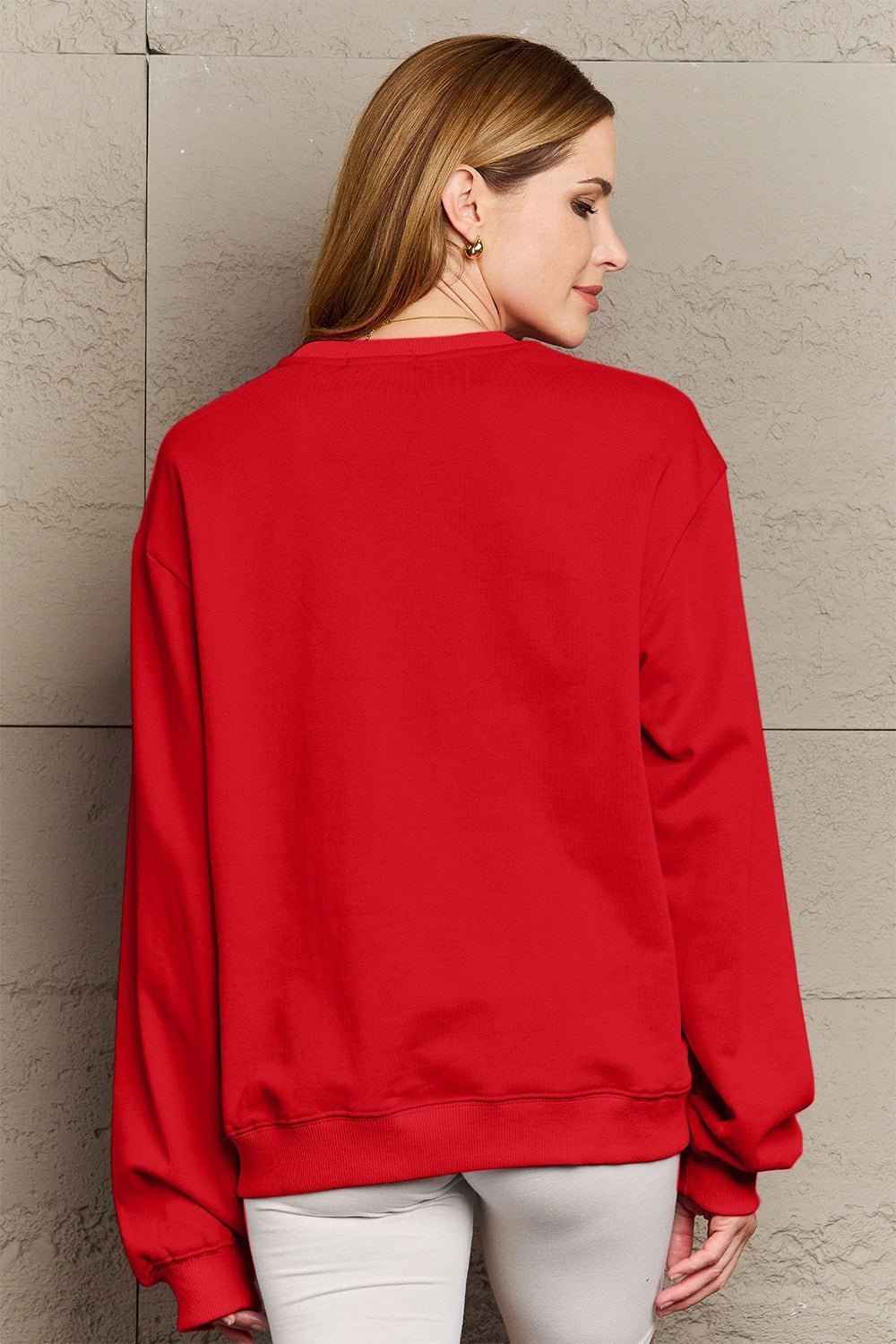Simply Love Red Cotton Sweatshirt