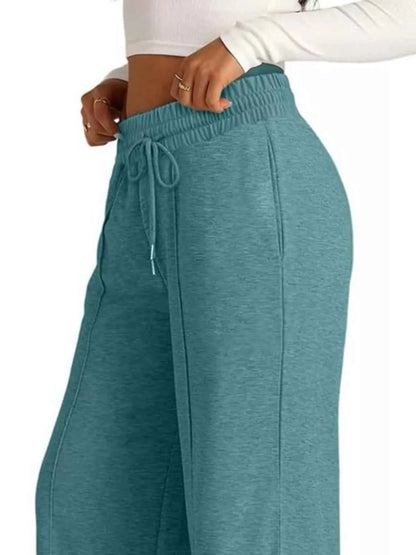 women_fashion - littlescollectionsweatpantsWide Leg Drawstring Sweatpants Womencomfortable pants women