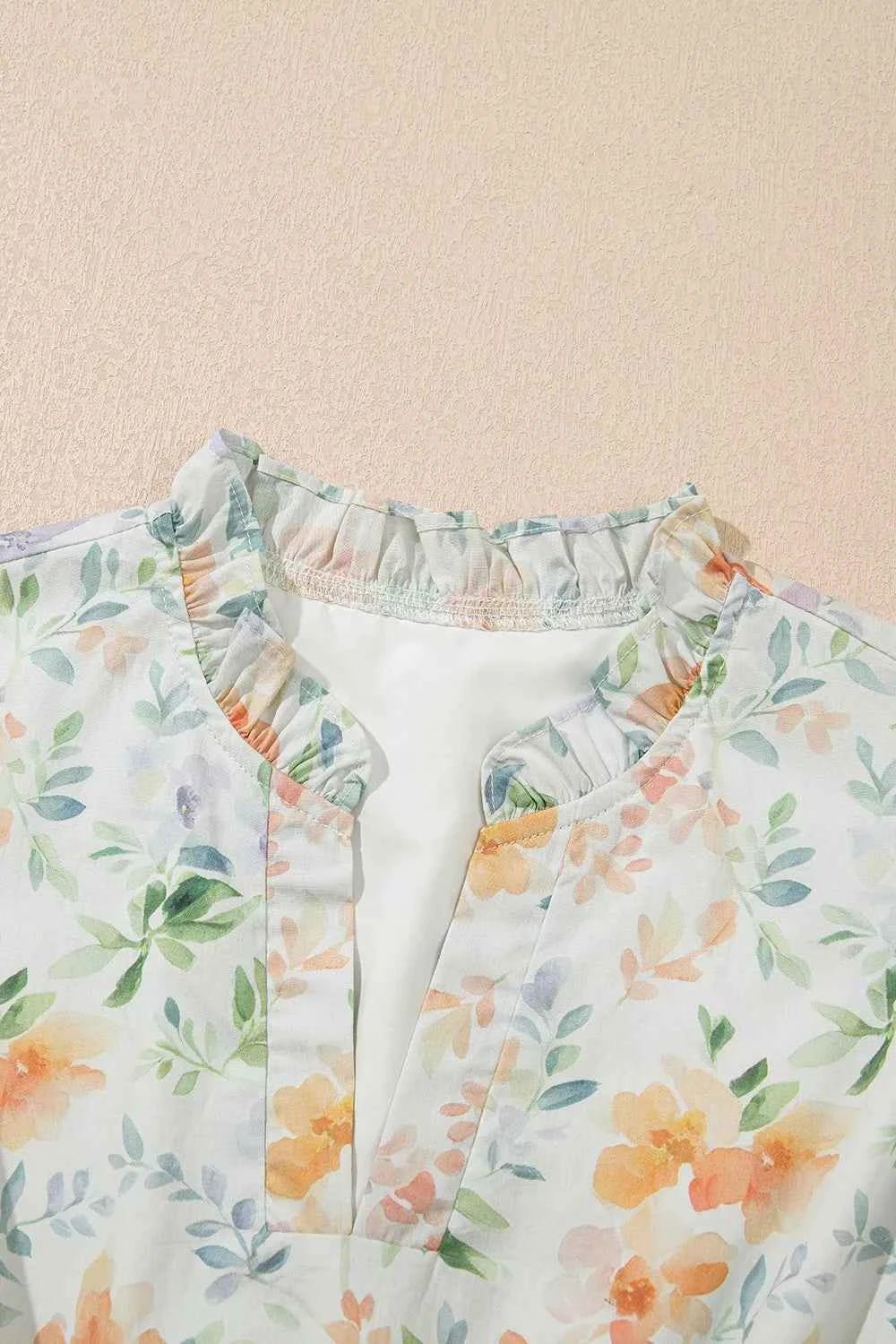 women_fashion - littlescollectionmini dressFloral Cotton Frill Notched Vintage vibes Mini DressCotton dress