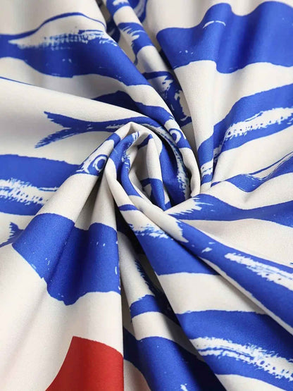 women_fashion - Sardine Print Spaghetti Strap Midi  Smocked Summer Dress midi dress