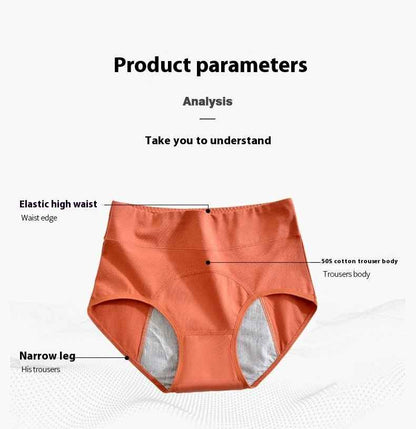High Waist Cotton Antibacterial Leak-proof Sanitary Panty