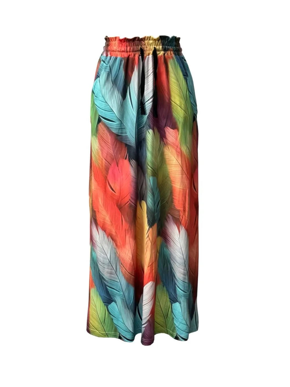 women_fashion - littlescollectionSkirtPrinted Vibrant Maxi Skirt with Pockets For Summer Festivalsdrawstring skirt