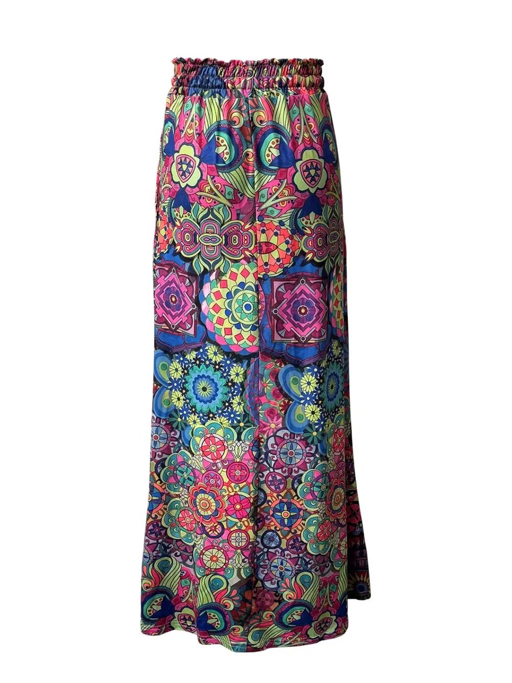 women_fashion - littlescollectionSkirtPrinted Vibrant Maxi Skirt with Pockets For Summer Festivalsdrawstring skirt