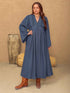 Plus Size Lace Detail Notched  Long Dress