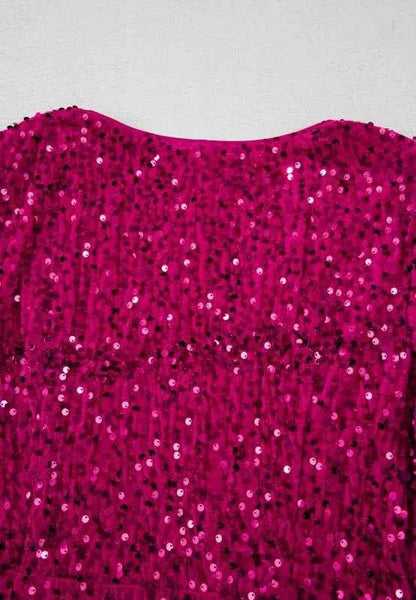 women_fashion - littlescollectionmini dressSequin Surplice Long Sleeve Mini DressSequin dress