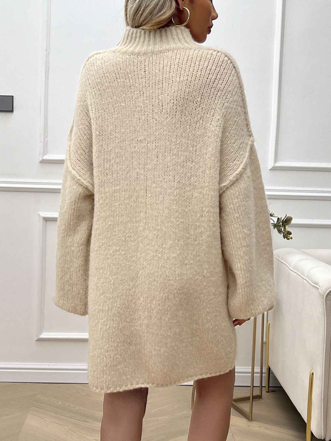 Devine Mock Neck Sweater Dress