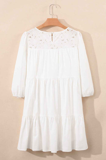women_fashion - littlescollectionDressLace Detail Tiered Mini Dress with Pocketsmini dress