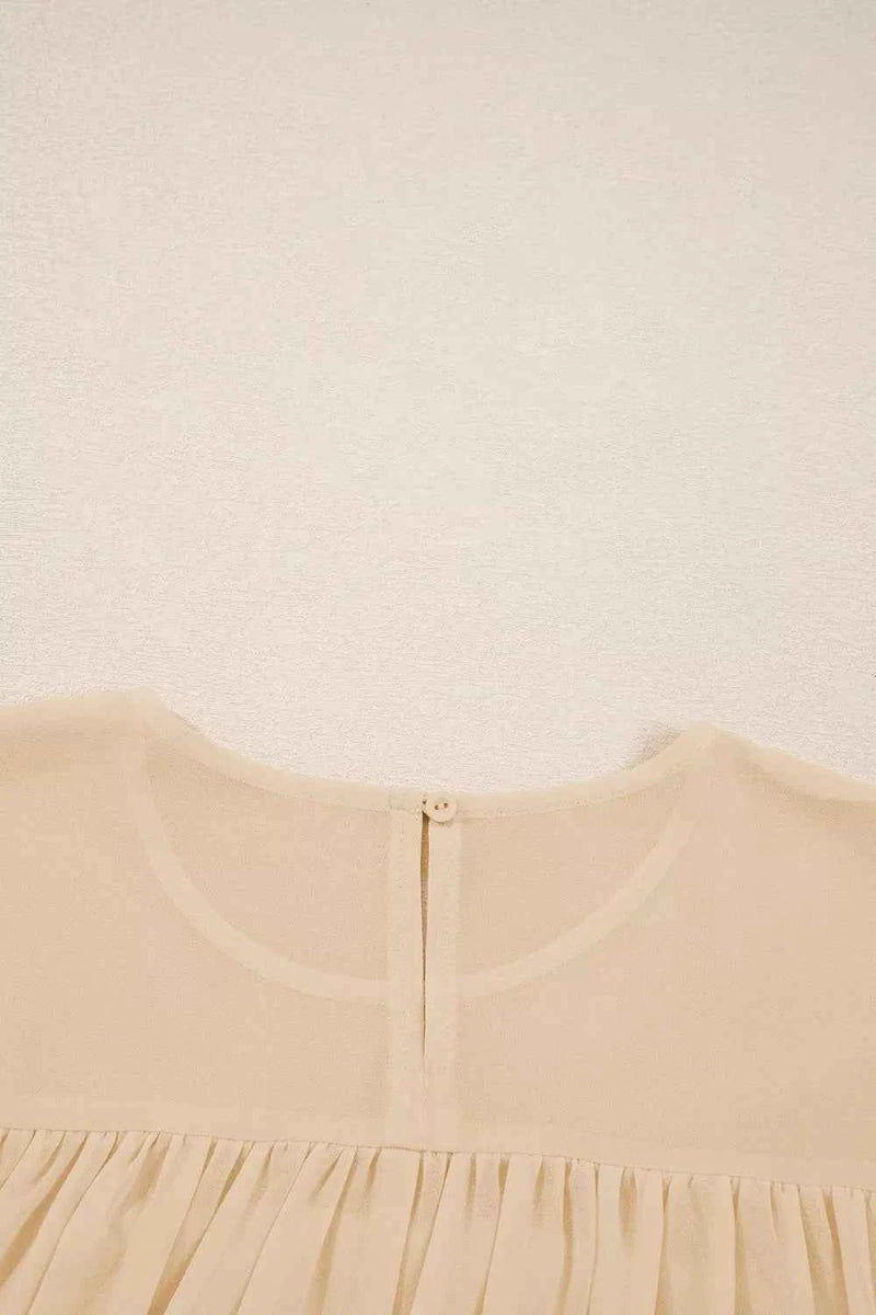 women_fashion - littlescollectionblouseRound Neck Ruffle Blouse Vintage Vibes Chic And Versatilerufflel sleeve blouse