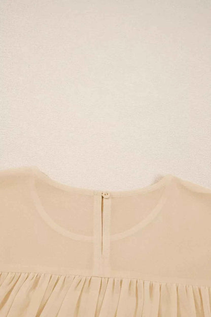 women_fashion - littlescollectionblouseRound Neck Ruffle Blouse Vintage Vibes Chic And Versatilerufflel sleeve blouse