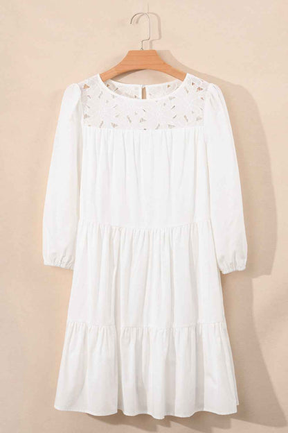 women_fashion - littlescollectionDressLace Detail Tiered Mini Dress with Pocketsmini dress