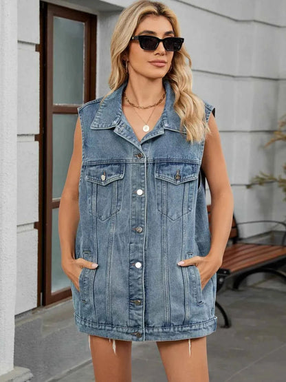 US Flag Button Up Denim  jean Jacket
