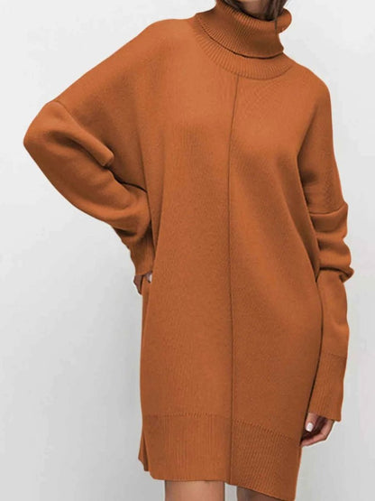 women_fashion - littlescollectionSweater dressesSolid Color Drop Shoulder Sweater Dresschristmas dresses