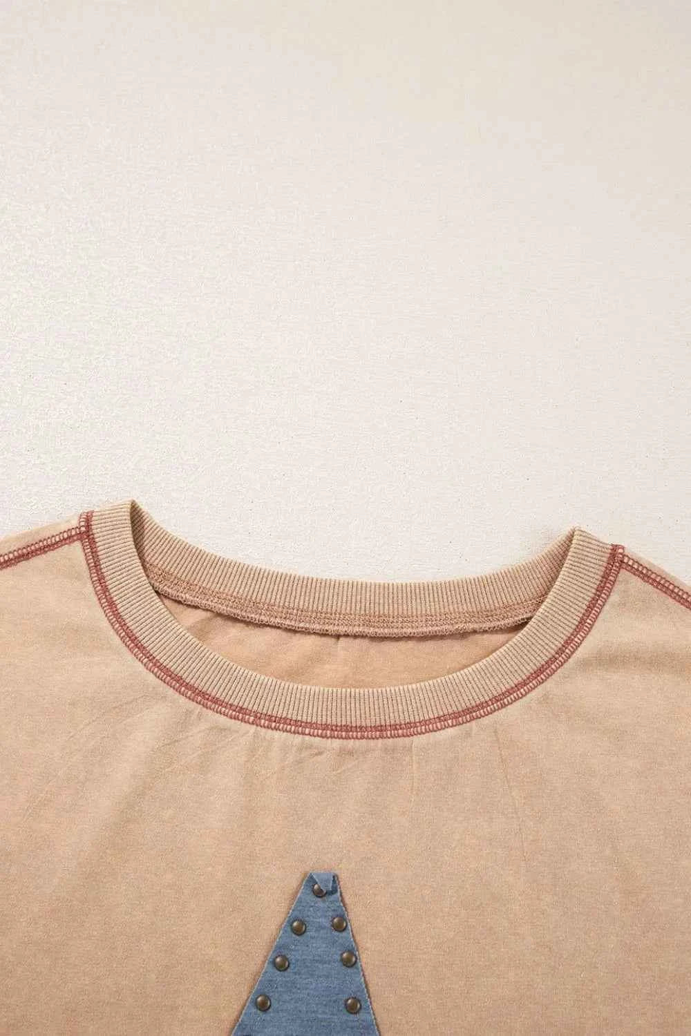 Stud Beaded Star Pocket Cotton Shirt Dress