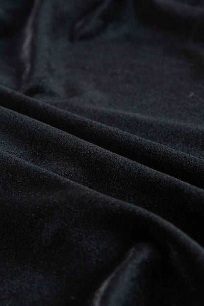Crossover Bodice Black  Velvet Dress