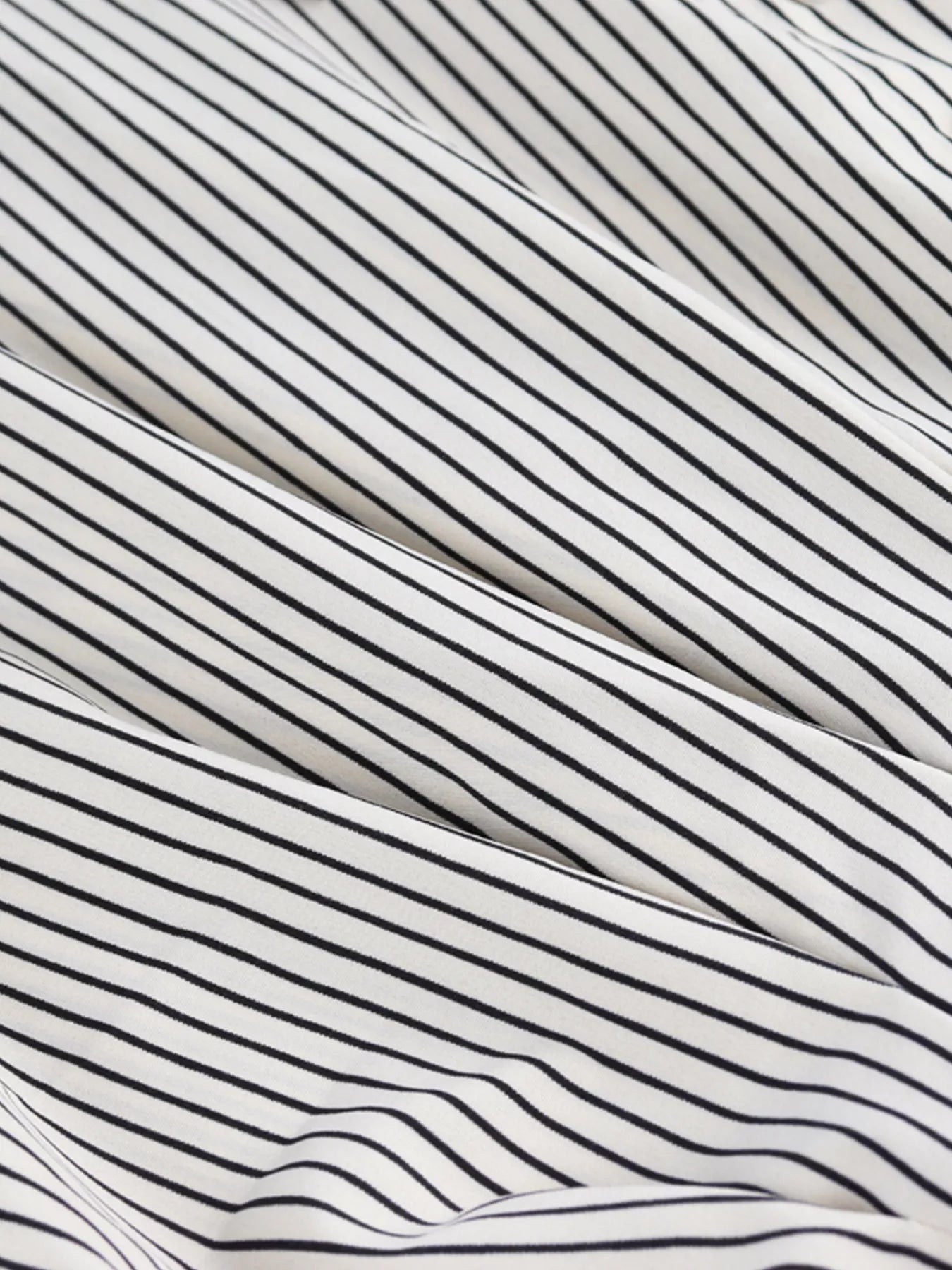Close-up of black and white striped fabric