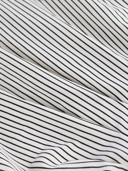 Close-up of black and white striped fabric