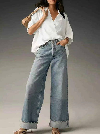 Collared Neck Half Sleeve Blouse