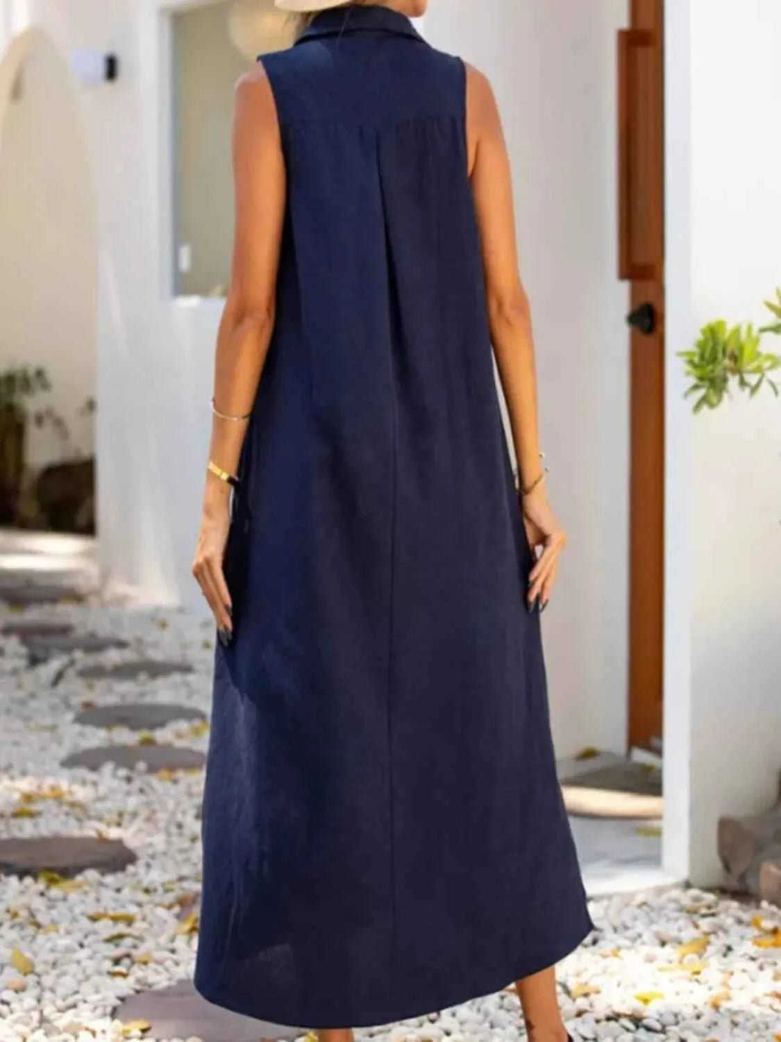women_fashion - littlescollectionLong dressSide Slit Sleeveless Classic Long Dress Plus Size