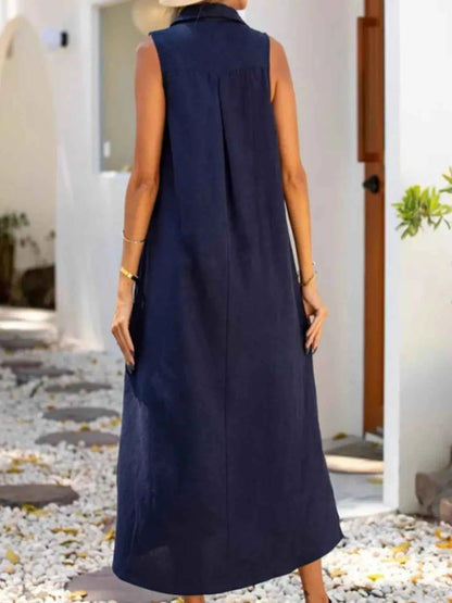 women_fashion - littlescollectionLong dressSide Slit Sleeveless Classic Long Dress Plus Size