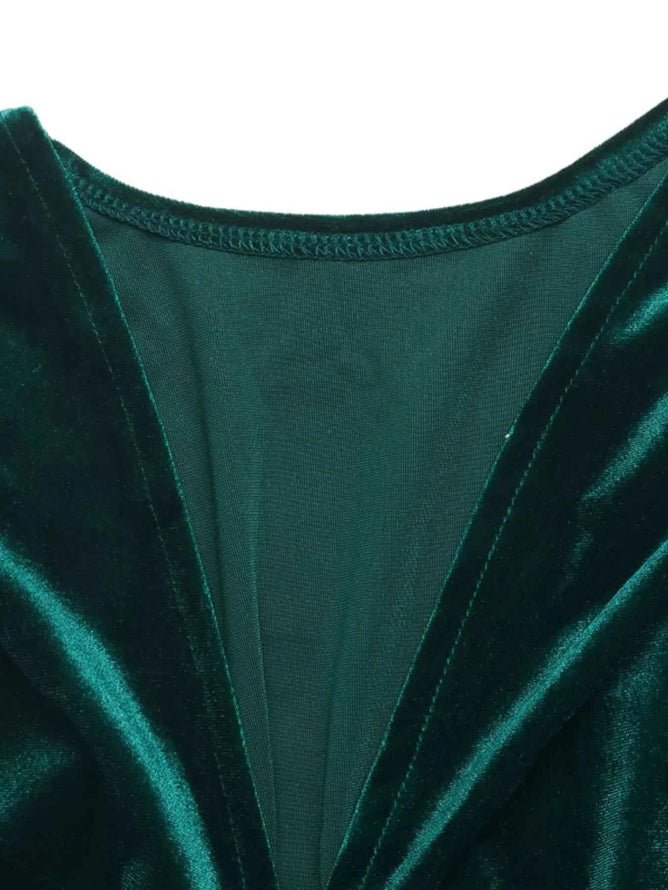 women_fashion - littlescollectionEvening GownVelas Velvet V - Neck Long Sleeve Dresschristmas dresses