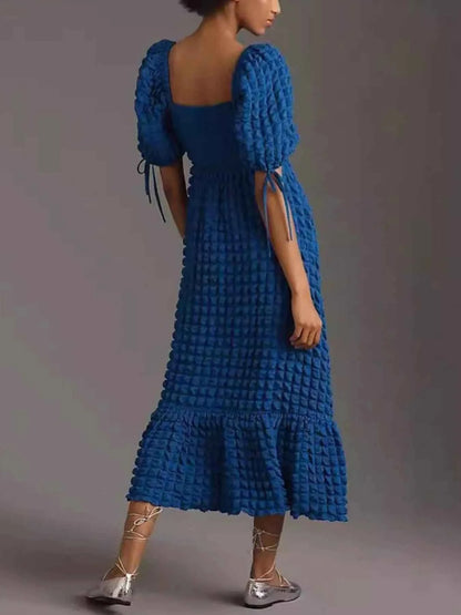 women_fashion - littlescollectionDressSweetheart Neck Puff Sleeve Vintage Textured DressShipping delay Feb 1 - Mar 1