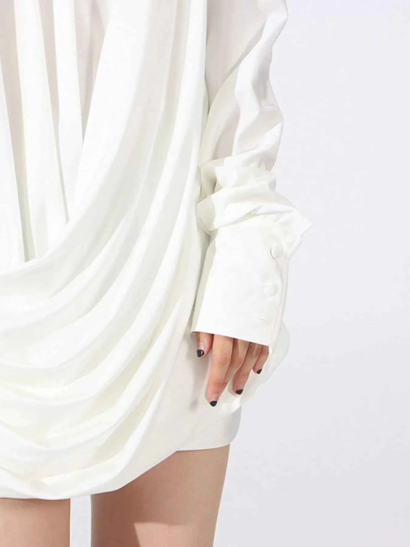 women_fashion - littlescollectionDressRuched Long Sleeve Cotton Mini Dresslong sleeve dress